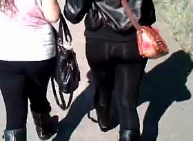 Shiny Lycra Chubby Ass