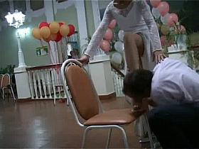 Wedding upskirt with sexy russian bride