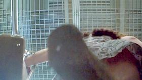 Hot Upskirt By Chestnut Head At The Cash Desk