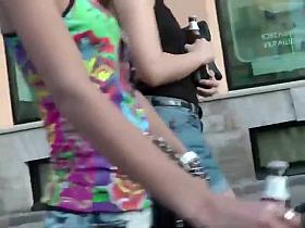 Hot girl with a beer in her hand