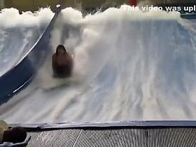 Bouncing big tits at the water park