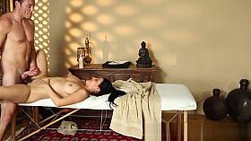 Massage loving babe pussyfucked by big cock