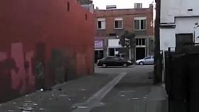 Exhibitionist glasses girl pees outside