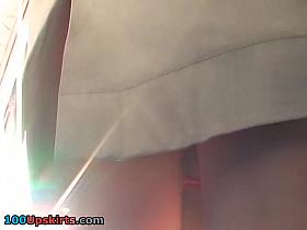 Cutie in odd hat cute panty upskirt