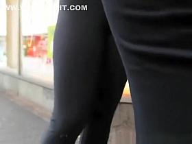 Girl with nice ass in clothes store