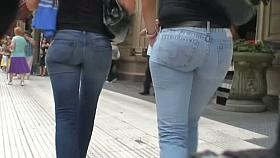Seductive tight jeans street ass candid video
