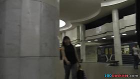 Hotty in summer suit erotic upskirt