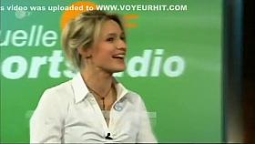 Sexy girl trying to score a goal