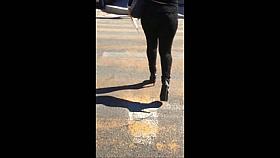 nice milf in black spandex