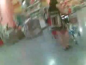 Upskirt supermarket Romania -