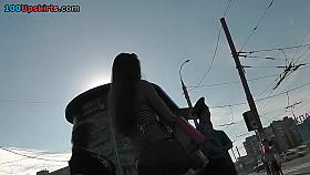 I was spying her hawt upskirt white belt