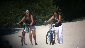 Nice ladies with delicious boobies having fun on the beach