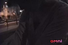 Japanese whore caught sucking her lover.s dick in the street