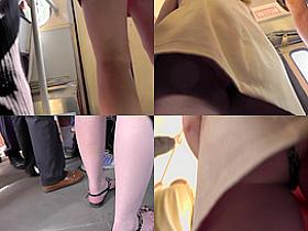 Skinny-ass gal filmed in a bus in upskirt mov