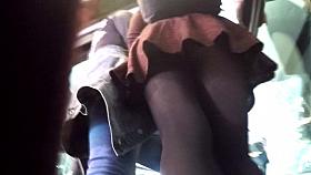 Black pantyhose upskirt