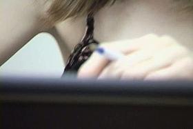 Hot voyeur video of two upskirt girlfriends in a street cafe