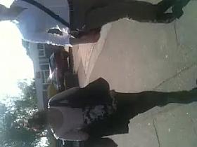 following a hot teen girl