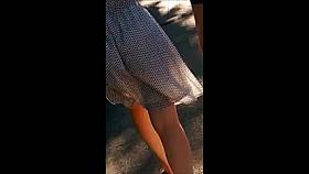 Beautiful young white girl in see through dress.