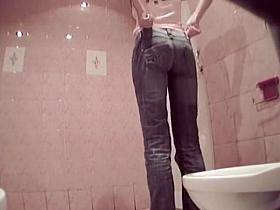 Teen girls spied in the public toilet