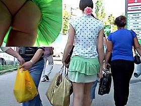 Astounding street upskirt clip movie scene