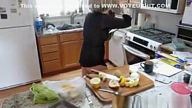 Mature wife in black transparent blouse