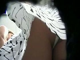 Hot blonde teen upskirt voyeur video