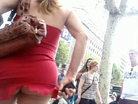 Street upskirt video tape of sexy chicks