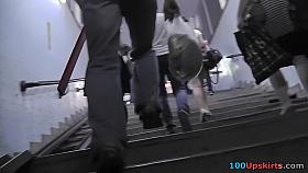 Sexy lady with a g-string seen in free upskirt video