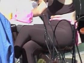 Girl is getting spied on candid voyeur video outdoor 04j