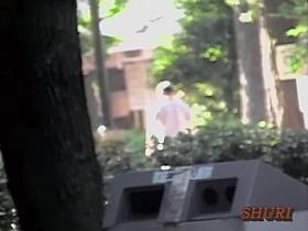 Dreamy Asian brunette loses her top during really fast sharking attack