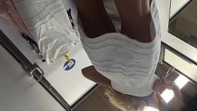 Blonde with fake tits 4