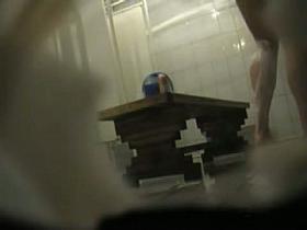 Showering fit beauty of a brunette girl candid spy video