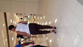 Nice fat black ass in see thru brown leggings