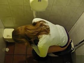 Seductive vixens get taped sitting on the toilet