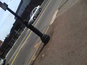 Downtown somewhere in USA, A woman with a Pretty smile