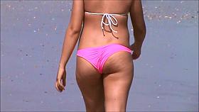 sexy oiled jiggly tits ass beach voyeur