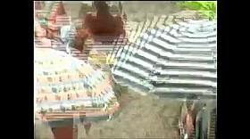 Sexy Beach girl in a thong