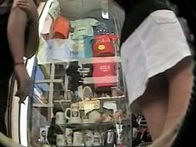 Public candid upskirt video with sexy ass babe