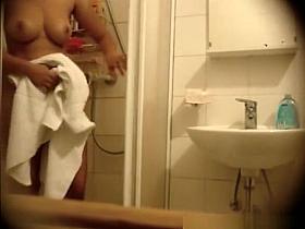 Teen undressing and drying her body