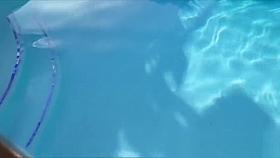 Lucky voyeur fucks tanning teen