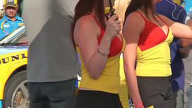 Hot racing team girls in this non-nude voyeur video