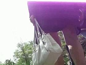 Mature business woman has been spotted walking her ass upskirt