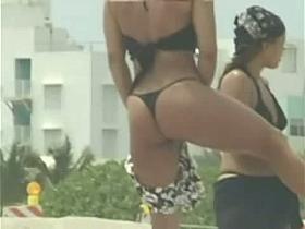 Gorgeous brazilian chicks beach voyeur vid