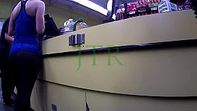 Sexy Thick white girl in tight yoga pants !!!!