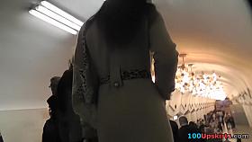 Amateur bewitching beauty in the voyeur upskirt pics