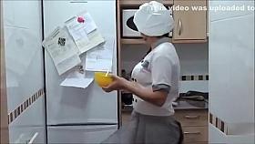 Cooking woman and her heavenly bottom