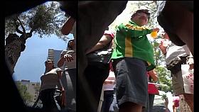 Chubby toxic deposit ass girl in yellow thongs upskirt video