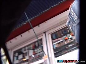 Jeans upskirt panty at the flea market