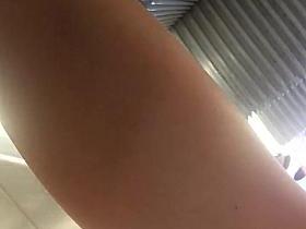 White skirt, white thong