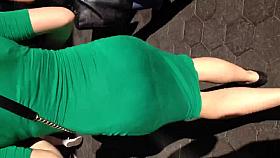 Beautiful white ass in see thru dress